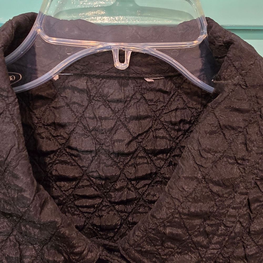 Black Textured Button-Up Jacket - Picture 3 of 4